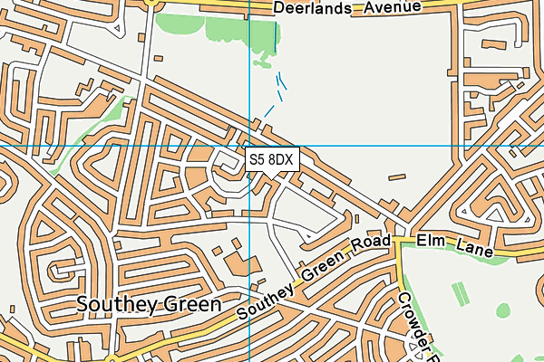 S5 8DX map - OS VectorMap District (Ordnance Survey)