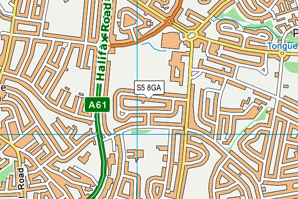 S5 8GA map - OS VectorMap District (Ordnance Survey)