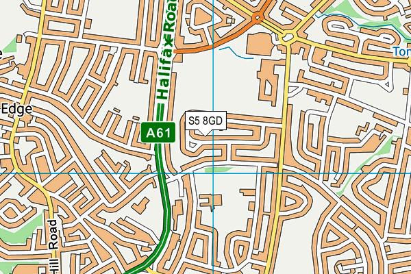 S5 8GD map - OS VectorMap District (Ordnance Survey)