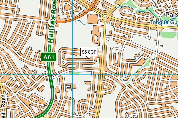 S5 8GF map - OS VectorMap District (Ordnance Survey)