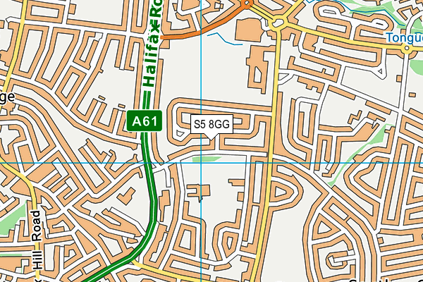 S5 8GG map - OS VectorMap District (Ordnance Survey)