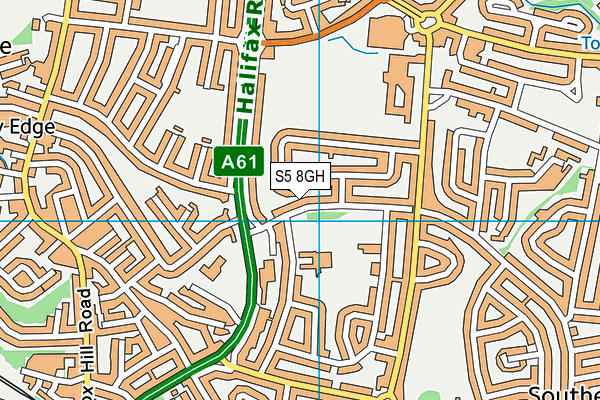S5 8GH map - OS VectorMap District (Ordnance Survey)