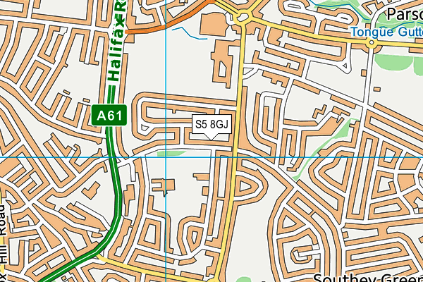 S5 8GJ map - OS VectorMap District (Ordnance Survey)
