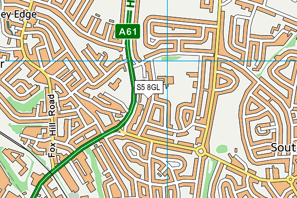 S5 8GL map - OS VectorMap District (Ordnance Survey)