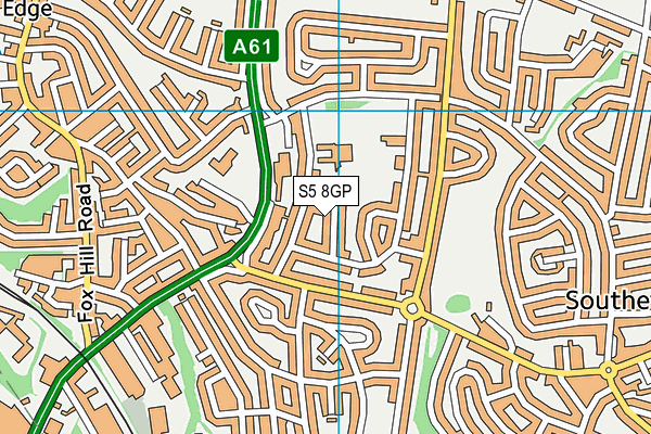 S5 8GP map - OS VectorMap District (Ordnance Survey)