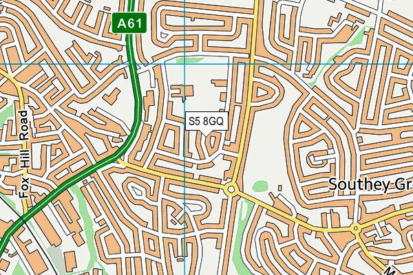 S5 8GQ map - OS VectorMap District (Ordnance Survey)