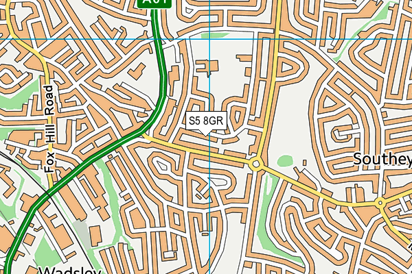 S5 8GR map - OS VectorMap District (Ordnance Survey)