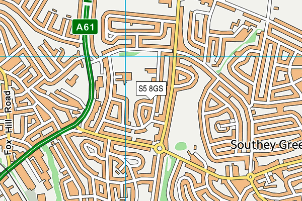 S5 8GS map - OS VectorMap District (Ordnance Survey)