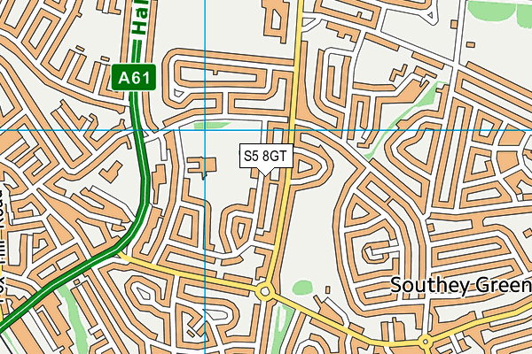 S5 8GT map - OS VectorMap District (Ordnance Survey)
