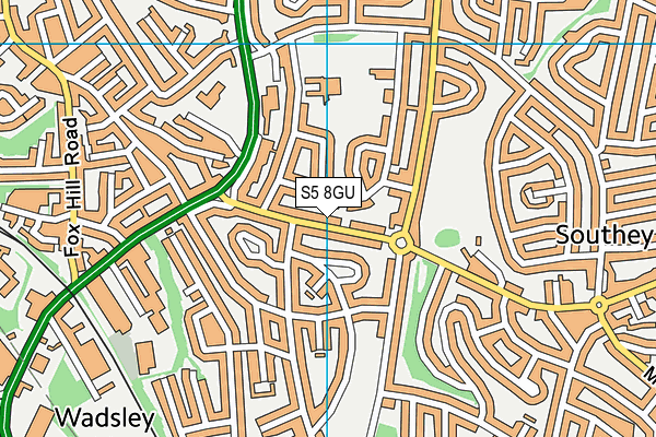 S5 8GU map - OS VectorMap District (Ordnance Survey)