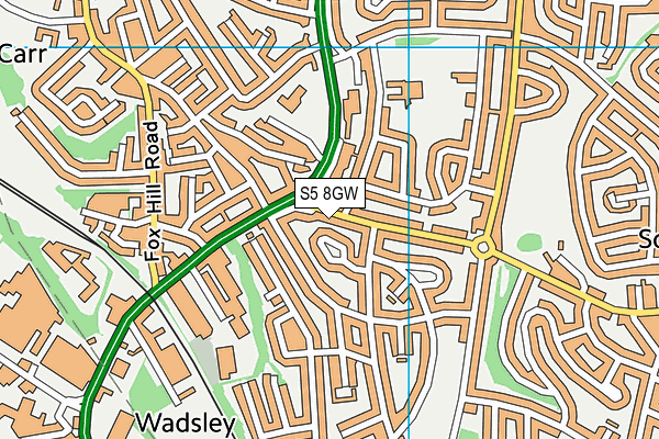 S5 8GW map - OS VectorMap District (Ordnance Survey)