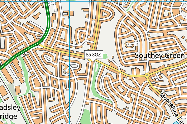 S5 8GZ map - OS VectorMap District (Ordnance Survey)
