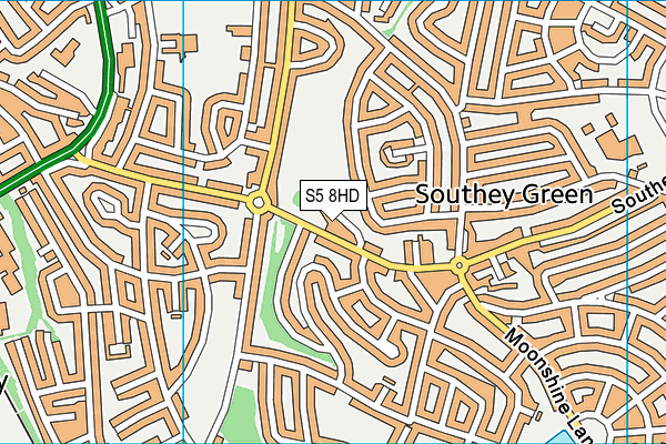 S5 8HD map - OS VectorMap District (Ordnance Survey)