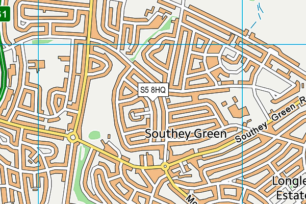 S5 8HQ map - OS VectorMap District (Ordnance Survey)