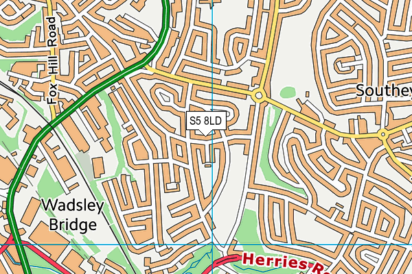 S5 8LD map - OS VectorMap District (Ordnance Survey)