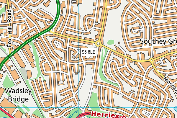 S5 8LE map - OS VectorMap District (Ordnance Survey)