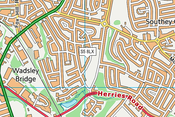 Cookson Park map (S5 8LX) - OS VectorMap District (Ordnance Survey)