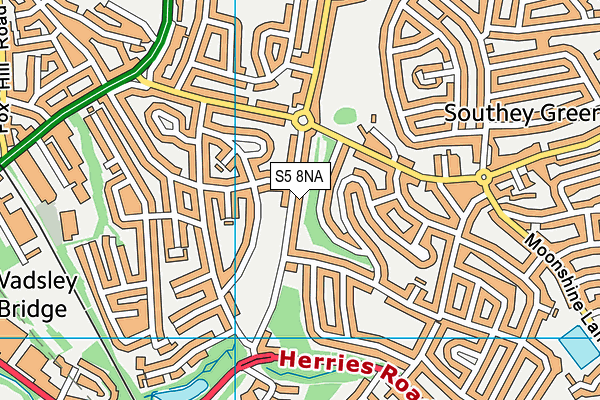 S5 8NA map - OS VectorMap District (Ordnance Survey)