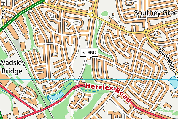 S5 8ND map - OS VectorMap District (Ordnance Survey)