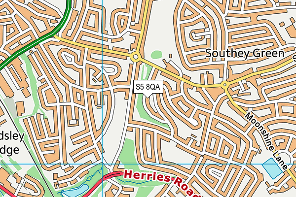 S5 8QA map - OS VectorMap District (Ordnance Survey)