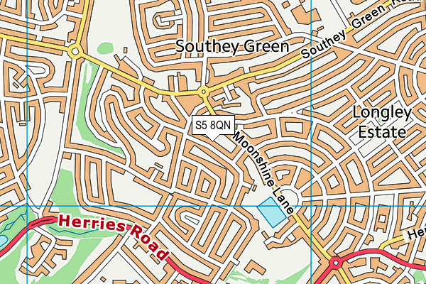 S5 8QN map - OS VectorMap District (Ordnance Survey)