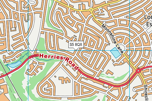S5 8QX map - OS VectorMap District (Ordnance Survey)