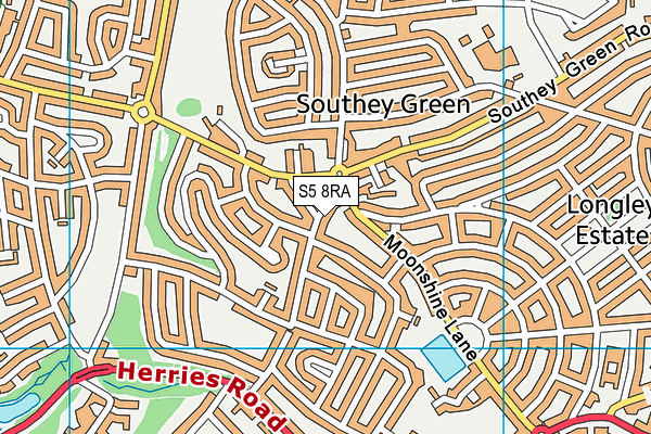 S5 8RA map - OS VectorMap District (Ordnance Survey)