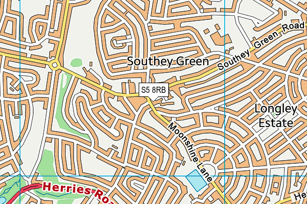 S5 8RB map - OS VectorMap District (Ordnance Survey)