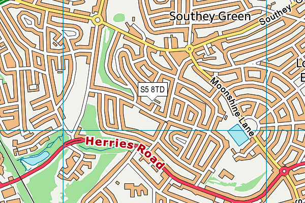 S5 8TD map - OS VectorMap District (Ordnance Survey)