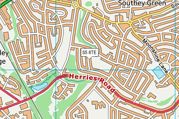 S5 8TE map - OS VectorMap District (Ordnance Survey)