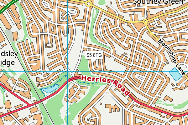 S5 8TG map - OS VectorMap District (Ordnance Survey)