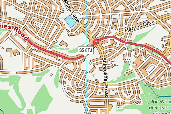 S5 8TJ map - OS VectorMap District (Ordnance Survey)