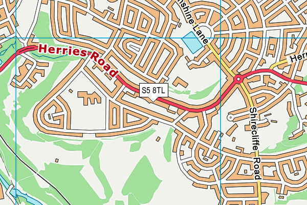 S5 8TL map - OS VectorMap District (Ordnance Survey)