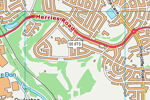 S5 8TS map - OS VectorMap District (Ordnance Survey)