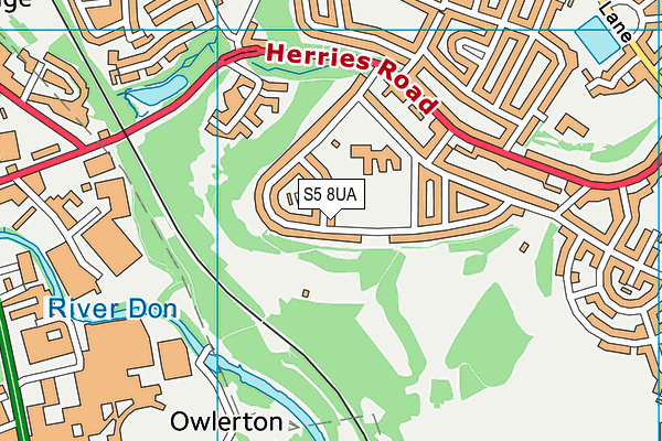 S5 8UA map - OS VectorMap District (Ordnance Survey)