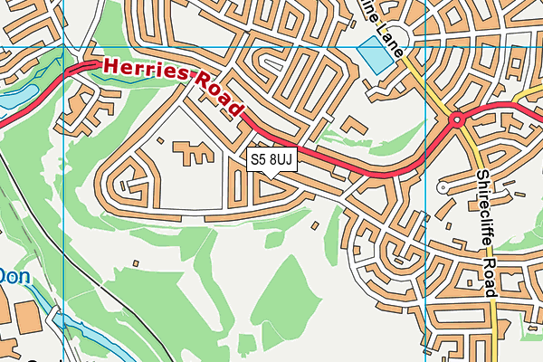 S5 8UJ map - OS VectorMap District (Ordnance Survey)