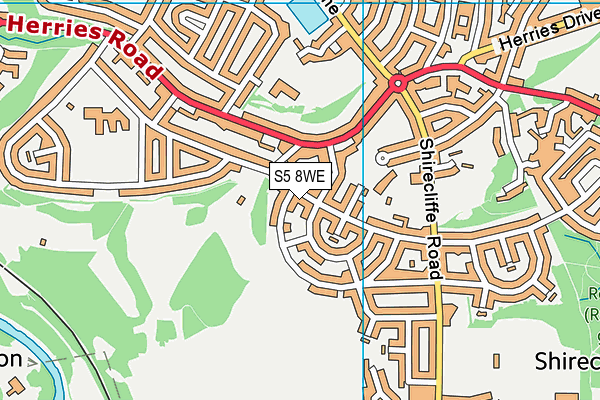 S5 8WE map - OS VectorMap District (Ordnance Survey)