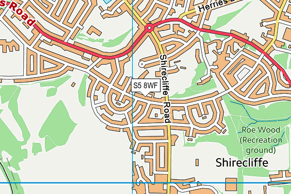 S5 8WF map - OS VectorMap District (Ordnance Survey)