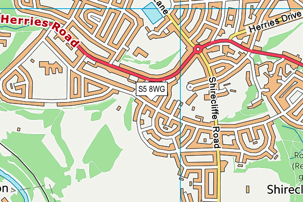 S5 8WG map - OS VectorMap District (Ordnance Survey)