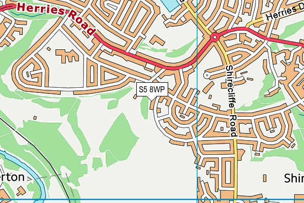 S5 8WP map - OS VectorMap District (Ordnance Survey)