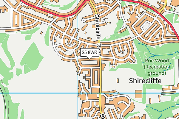 S5 8WR map - OS VectorMap District (Ordnance Survey)