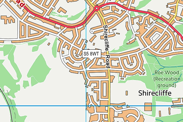S5 8WT map - OS VectorMap District (Ordnance Survey)