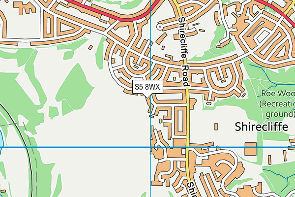S5 8WX map - OS VectorMap District (Ordnance Survey)