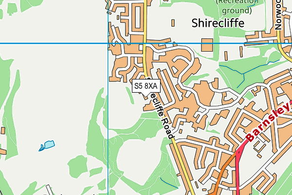 S5 8XA map - OS VectorMap District (Ordnance Survey)