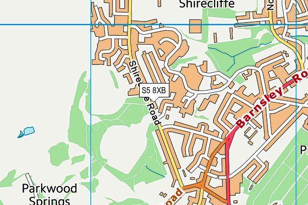 S5 8XB map - OS VectorMap District (Ordnance Survey)