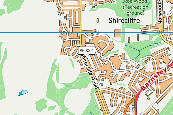 S5 8XD map - OS VectorMap District (Ordnance Survey)