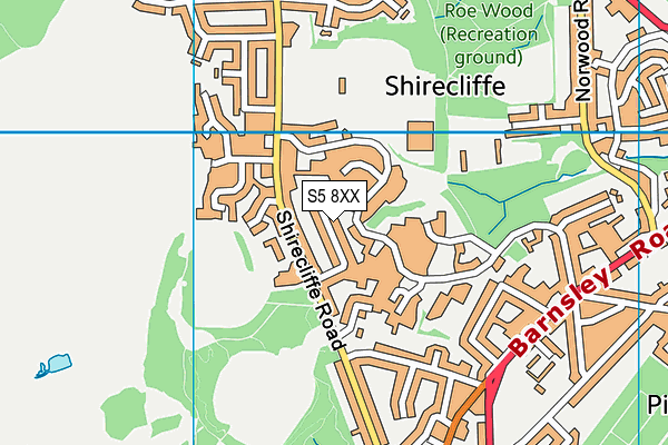 S5 8XX map - OS VectorMap District (Ordnance Survey)