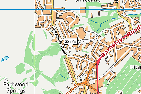 S5 8YE map - OS VectorMap District (Ordnance Survey)