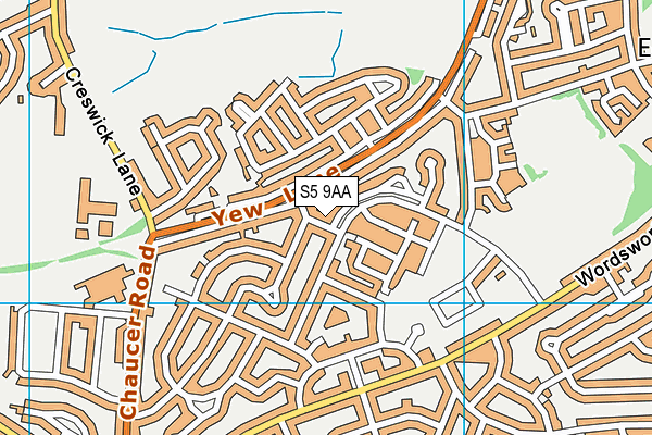 S5 9AA map - OS VectorMap District (Ordnance Survey)