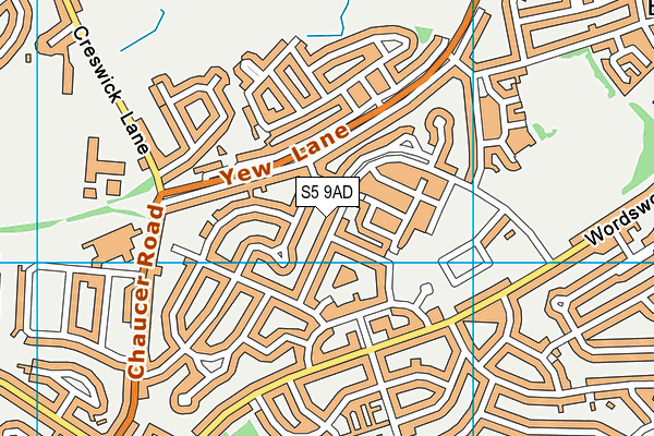 S5 9AD map - OS VectorMap District (Ordnance Survey)